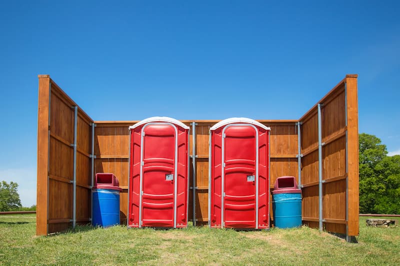 Short-term porta potty units staged for delivery in Pullman, Washington